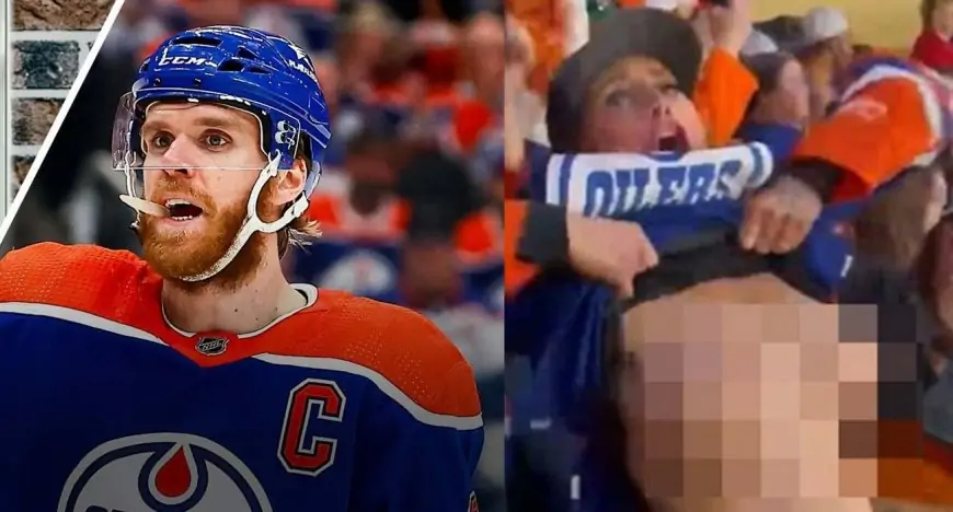 [WATCH FULL VIDEO] Oilers Fan Flashes Crowd Video