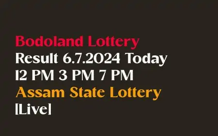 Bodoland Lottery Result 6.7.2024 Today 12 PM 3 PM 7 PM Assam State Lottery [Live]